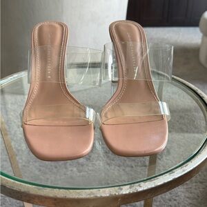 Zara Acrylic Nude Mules